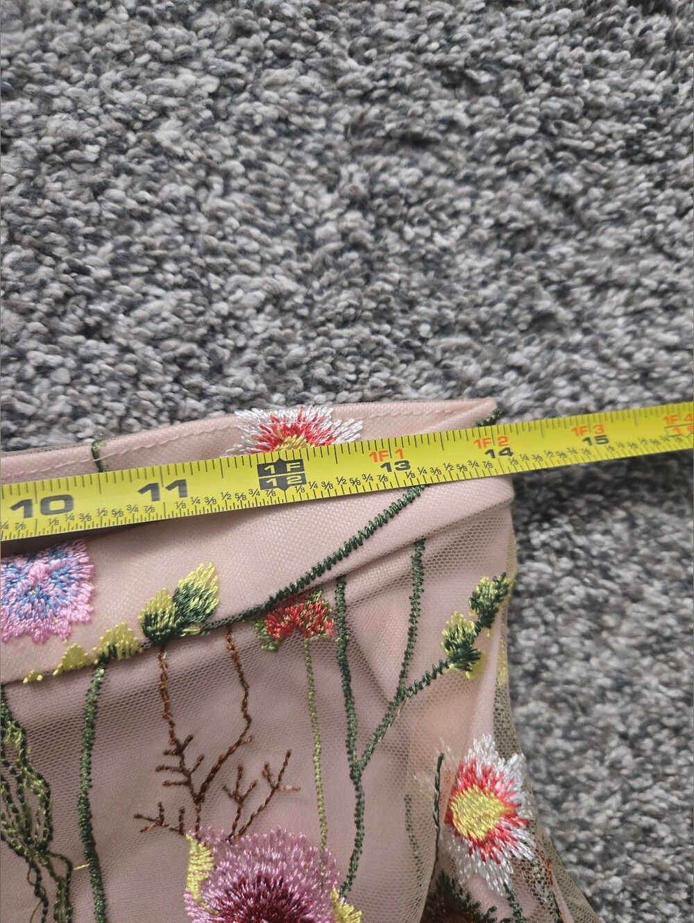 Embroidered Floral Sheer Midi Skirt - Blush Pink - Picture 14 of 16
